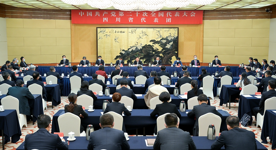 党的二十大四川省代表团举行全体会议
推选王晓晖为团长 黄强为副团长 陈炜为秘书长「相关图片」